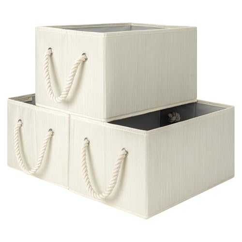 StorageWorks Storage Baskets for Shelves, Fabric Storage Bins, Closet Organization and Storage Basket, Foldable Organizer ...