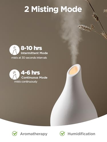 InnoGear Essential Oil Diffuser, 150ml Ceramic Diffuser Handcrafted Stone Aromatherapy Diffusers Ultrasonic Cool Mist Humi...