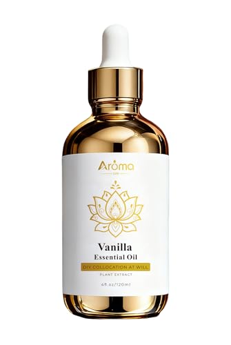 100% Pure Vanilla Essential Oil, 4 Fl Oz, Vanilla Oil for Diffusers, Home Fragrance & Aromatherapy, Essential Oils for Dif...