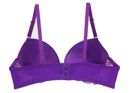 Women's Everyday Bra Classic Push Up Underwire Everyday Soft Lace Padded Solid Color Bras Cup Up to E