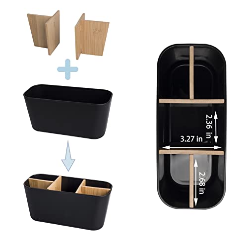 Toothbrush Holders for Bathrooms, Bamboo Tooth Brush Holder with 5 Slots Bathroom Vanity Organizer Countertop for Electric...