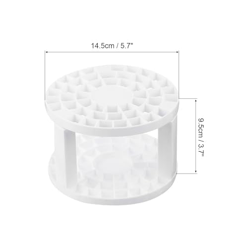 PATIKIL 1pcs White Minimalist Plastic Paint Brush Holder, 49 Holes Round Artist Desk Makeup Pencil Organizer