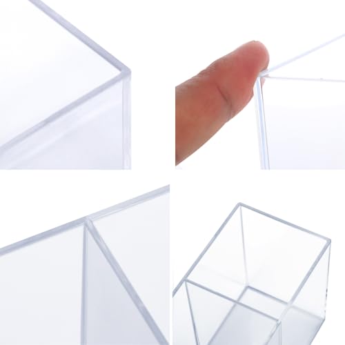 elysolpluv Clear Acrylic Silverware & Pen Organizer Caddy, Transparent Plastic Silverware Holder, Perfect for Office, Bedr...