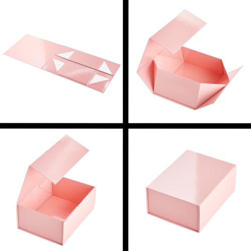 Stockroom Plus Jewelry Gift Box Set - 6-Pack, 9.5 x 7 x 4 In, Pink Magnetic Lids - Bulk Boxes for Bridesmaid Proposals, We...