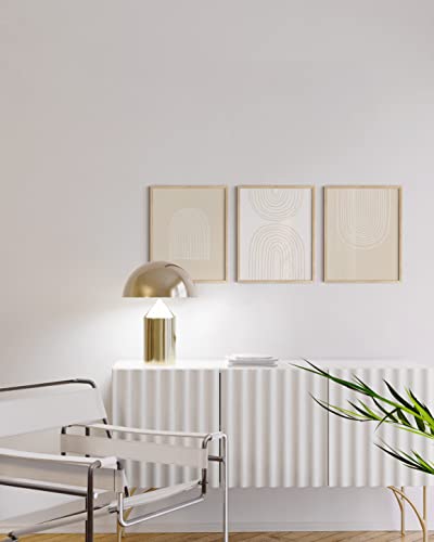 HAUS AND HUES Bohemian Wall Art - Set of 3 Boho Prints, Beige Room Decor Aesthetic, Earth Tone Pictures, Line Drawing, Ter...