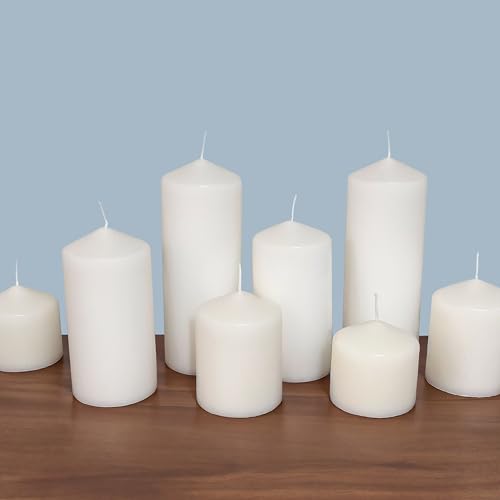 Stonebriar Unscented White Tall Pillar Candles, 65 Hour Burning Candle Pillars, Perfect for Decor, Weddings, Emergencies ...