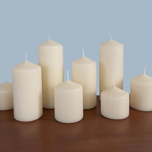 Stonebriar Unscented Pillar Candles – 65 Hour Burn Time, Long-Lasting Wax Candles for Weddings, Holidays, Home Décor & Spe...