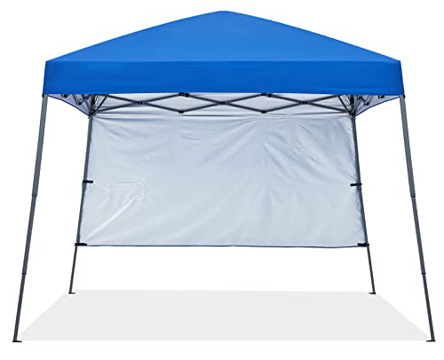 ABCCANOPY Outdoor Pop Up Canopy10x10 Beach Camping Canopy with 1 Sun Wall, Bonus Backpack Bag, Stakes and Ropes, Royal Blue