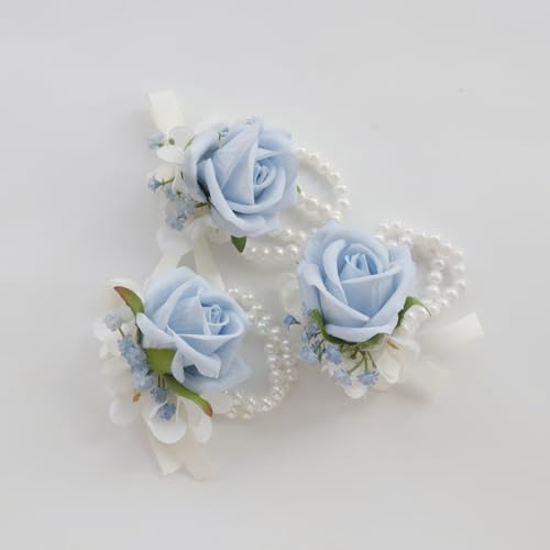 MAFELOE Boutonniere Corsage Set, Artificial Flowers Accessories for Wedding Prom Party Homecoming Celebration Suit Decorat...