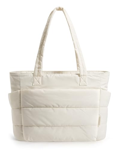 BAGSMART Tote Bag for Women, Lightweight Puffy Tote Bag with Compartments Shoulder Bag Handbag for Travel, Work, Gym | Lig...