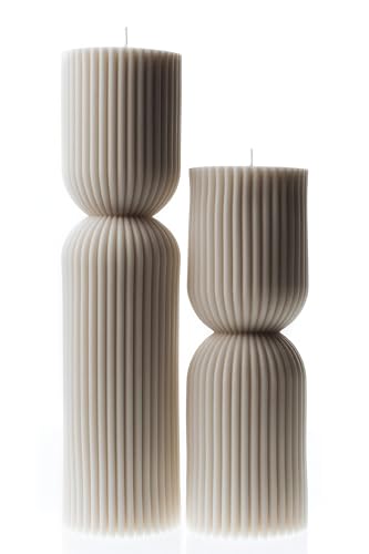 LAWA Hourglass Pillar Candle - Large Beautiful Handmade Pillar Scented Soy Wax Elegant Bubble Aesthetic Candle Housewarmin...