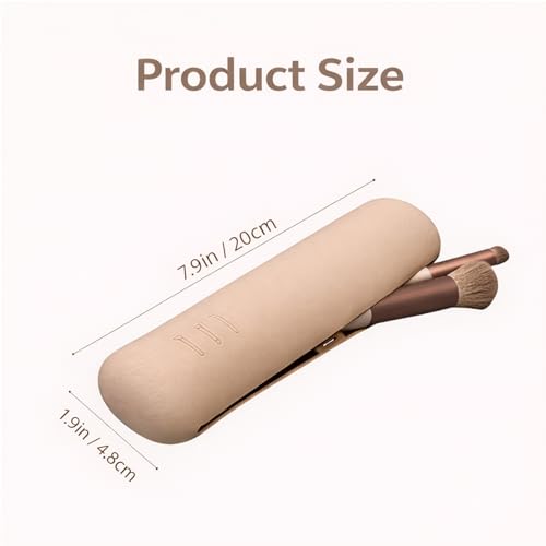 Silicone Makeup Brush Holder with Magnetic Closure, Soft Travel Makeup Brush Bag with Built-In Brush Cleaner, Portable Cos...