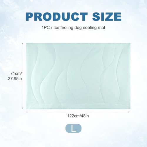 TILZIKA Cooling Mat for Dogs and Cats, Large 48x28, 0.87 Inch Thick Self Cooling Dog Cooling Mat with Cool Fabric and Wate...