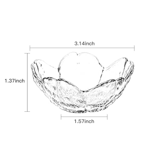 GISK Pink Flower Jewelry Ring Dish Tray,Decorative Glass Trinket Dish,Room Decor Aesthetic, Modern Accent Tray for Vanity(...