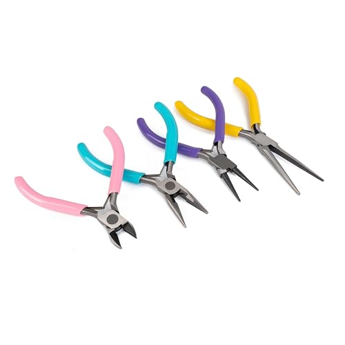 8 PCS Jewelry Pliers Set,Mini 4.5’’ Jewelry Making Tools with Storage Pouch, Stainless Steel Precision Pliers for Bracelet...