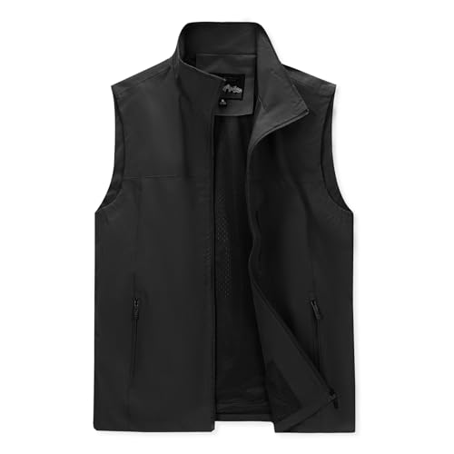 MANLUODANNI Men's Lightweight Vest Sleeveless Outdoor Work Jacket for Travel Hiking Running