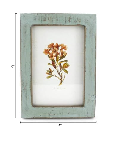 Zhenzan Frames 4x6 Inches Simple Rectangular Desktop Family Picture Photo Frame with Glass Front (Blue)