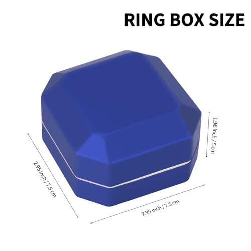 Luxury LED Jewelry Ring Box, Velvet Ring Gift Box Storage Case Organizer Holder for Proposal Engagement Wedding Anniversar...