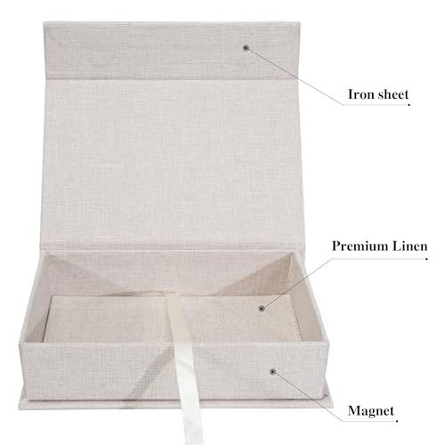 Yopih 5x7 Linen Photo Storage Box - Ideal for Preserving and Organizing Your Precious Photos, Certificates, Scrapbooking S...