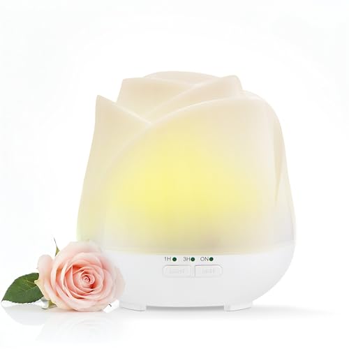 Earnest Living Rose Essential Oil Diffuser 150ml – Mini Ultrasonic Aromatherapy Humidifier for Bedroom & Desk, Quiet Mist,...