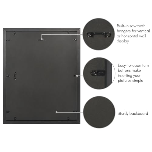 Americanflat 16x20 Picture Frame with Decorative Inner Mat Accent - Displays 11x114 Photos with Mat or 16x20 Without - Ver...