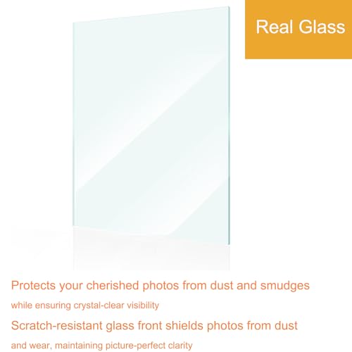 BESCRCL 15 Pack Real Glass Picture Frames Collage Wall Decor, Including 3pcs 8x10, 6pcs 5x7, 6pcs 4x6 Photo Frames for Gal...