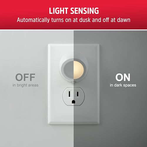 Energizer LED Rotating Night Lights Plug Into Wall Dusk to Dawn Sensor Home Decor Apartment Essentials Ambient Lighting Ni...