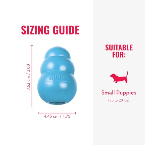 KONG Puppy - Natural Teething Rubber Chew Toy for Dogs - Stuffable Dog Toy for Extended Playtime - Chew & Fetch Toy for Pu...