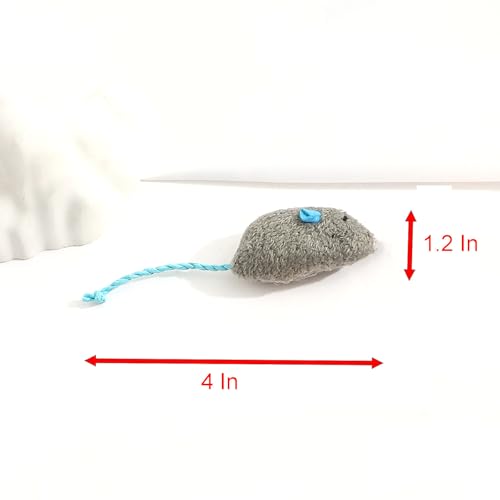 YIKANGHENG Interactive Cat Rat, 10 Pcs Colourful 4 Inch Plush Rat for Interactiving Cat and Pet (Small)