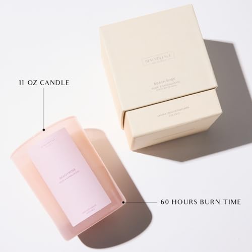 Benevolence LA Beach Rose Gift Box | Candle, Room Spray & Reed Diffuser | Rose & Sandalwood | Elegant Home Fragrance | Rea...