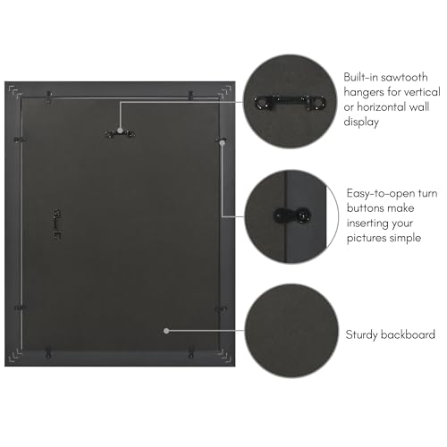 Americanflat 11x14 Picture Frame with Decorative Inner Mat Accent - Displays 8x10 Photos with Mat or 11x14 Without - Veran...