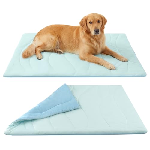 TILZIKA Cooling Mat for Dogs and Cats, Large 48x28, 0.87 Inch Thick Self Cooling Dog Cooling Mat with Cool Fabric and Wate...