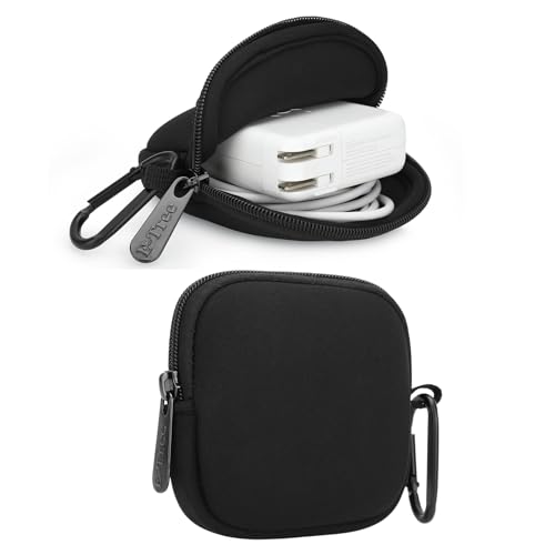 E-Tree 2 Pack Mini Neoprene Pouch Case for Phone Charger Airpods USB Cables Cord ﻿Earphones MagSafe Power Adapter Keychain...