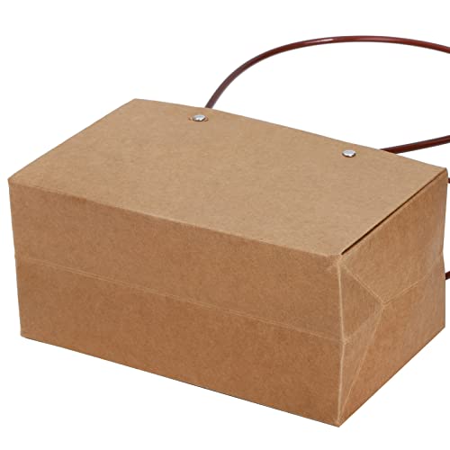 DEAYOU 10-Pack Kraft Paper Flower Gift Bags, Brown Bouquet Bag Box with Handle, Small Brown Paper Carrier Tote Bags with W...
