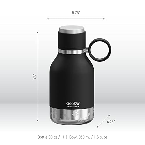 Asobu Buddy Bottle a Stainless Steel Insulated Water Bottle for with Removable Dog Water Bowl and Dog Food and Treat Stora...