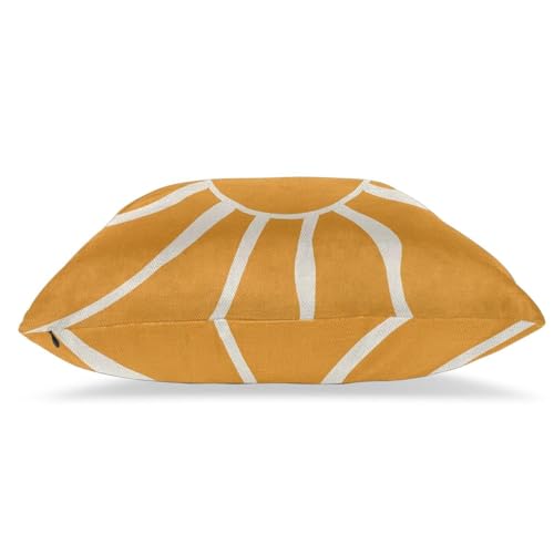 Boho Sun Pillow Covers 16x16 Set of 2, Outdoor Burnt Orange Bohemian Sunset Sunshine Decorative Throw Pillow Covers Linen ...