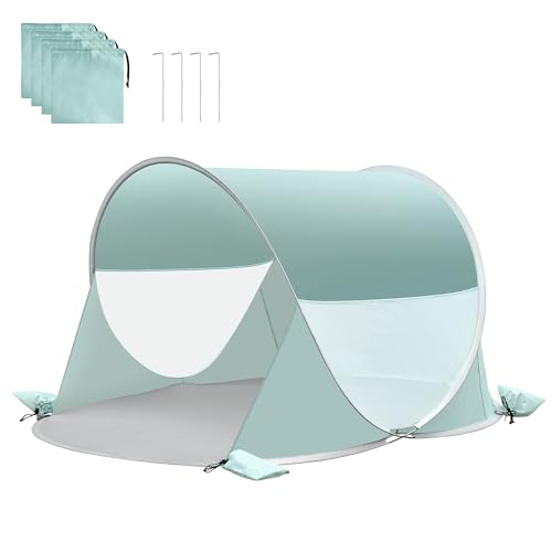 ISILER Pop Up Beach Tent, Portable Outdoor Shade Tent, UPF 50+ Beach Shelter, Easy Setup Windproof Waterproof Canopy