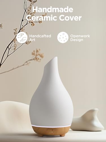 InnoGear Essential Oil Diffuser, 150ml Ceramic Diffuser Handcrafted Stone Aromatherapy Diffusers Ultrasonic Cool Mist Humi...