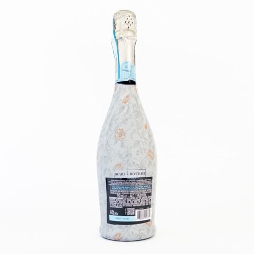 Beau Bottles Floral Bridal Bliss Custom Wine Label Wrap for La Marca 750ml Champagne Bottle - Personalized Wine Bottle Lab...
