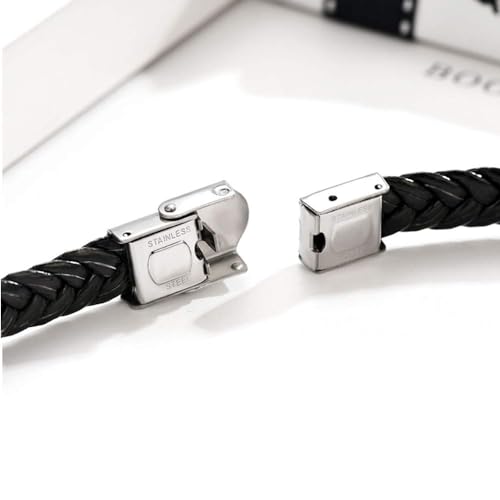 EDSG Mens Bracelet Personalized Custom Bracelets for Men Leather Engraved Bracelet Gift for Boyfriend Husband Dad Bestman ...