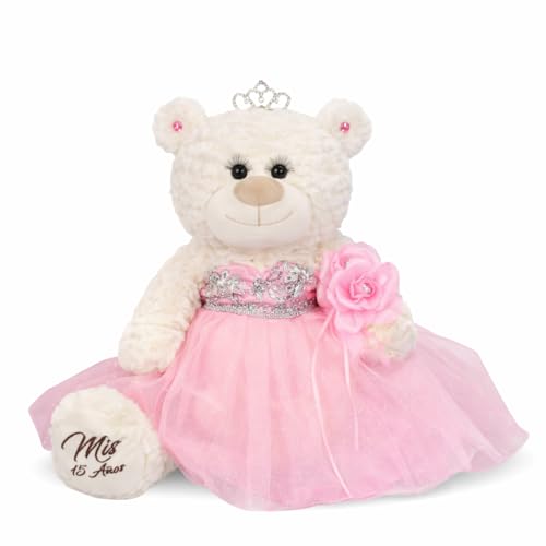 KINNEX COLLECTIONS SINCE 1997 Classic Size Quinceañera Bear with Elegant Dress – Gift-Ready Keepsake and Centerpiece Decor...