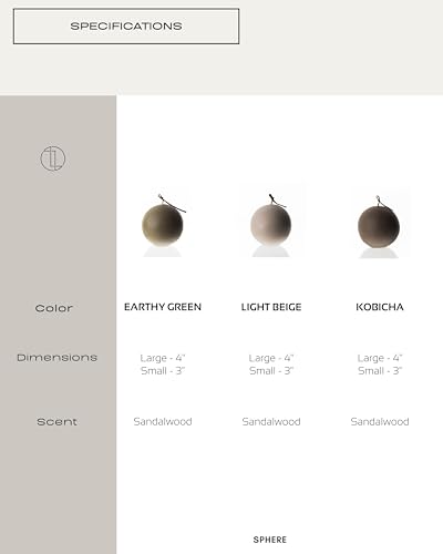 LAWA Imperfect Sphere Candle - Beautiful Handmade Pillar Scented Soy Wax Elegant Aesthetic Candle Housewarming Gift Home R...
