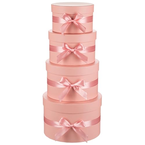 GnFlus Gift Boxes with Lids for Presents Set of 4 for Arrangements Flowers Wedding Birthday Valentines Bridesmaid Christma...