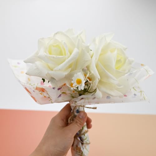 TINYFUTURE 100 Sheets Flower Gift Wrapping Tissue Paper Recyclable Greenery Botanical Packaging Bag for Wedding Birthday S...