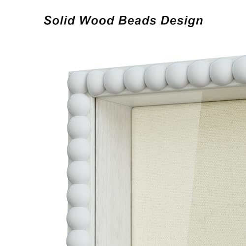 Love-KANKEI Shadow Box Frame 11x14, Deep Large Shadow Box Display Case with Unique Beads Door and Glass Window, Wood Memor...