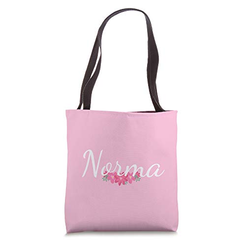 Custom Norma Gift Personalized Name Flowers Floral Pink Tote Bag
