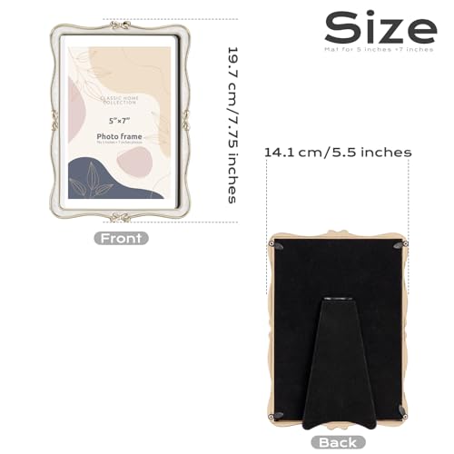 Mulumu Metal Bow Picture Frame 5x7 Photo Frames with High Definition Glass Front Gift Ideas Tabletop Home Decorative, Gold...