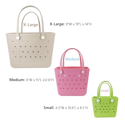 Addoklm Lightweight Extra large Rubber Beach Bag Small mini Tote Bag for Gym Waterproof medium Open Handbag for Pool Sports
