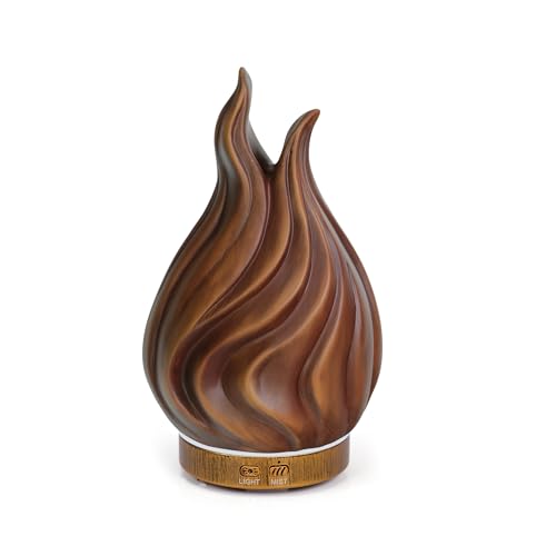 200ml Essential Oil Diffuser for Home, Wood Grain Cover Aromatherapy Diffuser, Cool Mist Humidifier with Safe Auto Shut-Of...