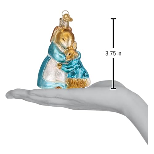 Old World Christmas Mrs. Rabbit and Peter Glass Blown Ornament for Christmas Tree, Handcrafted Holiday Decoration, Peter R...